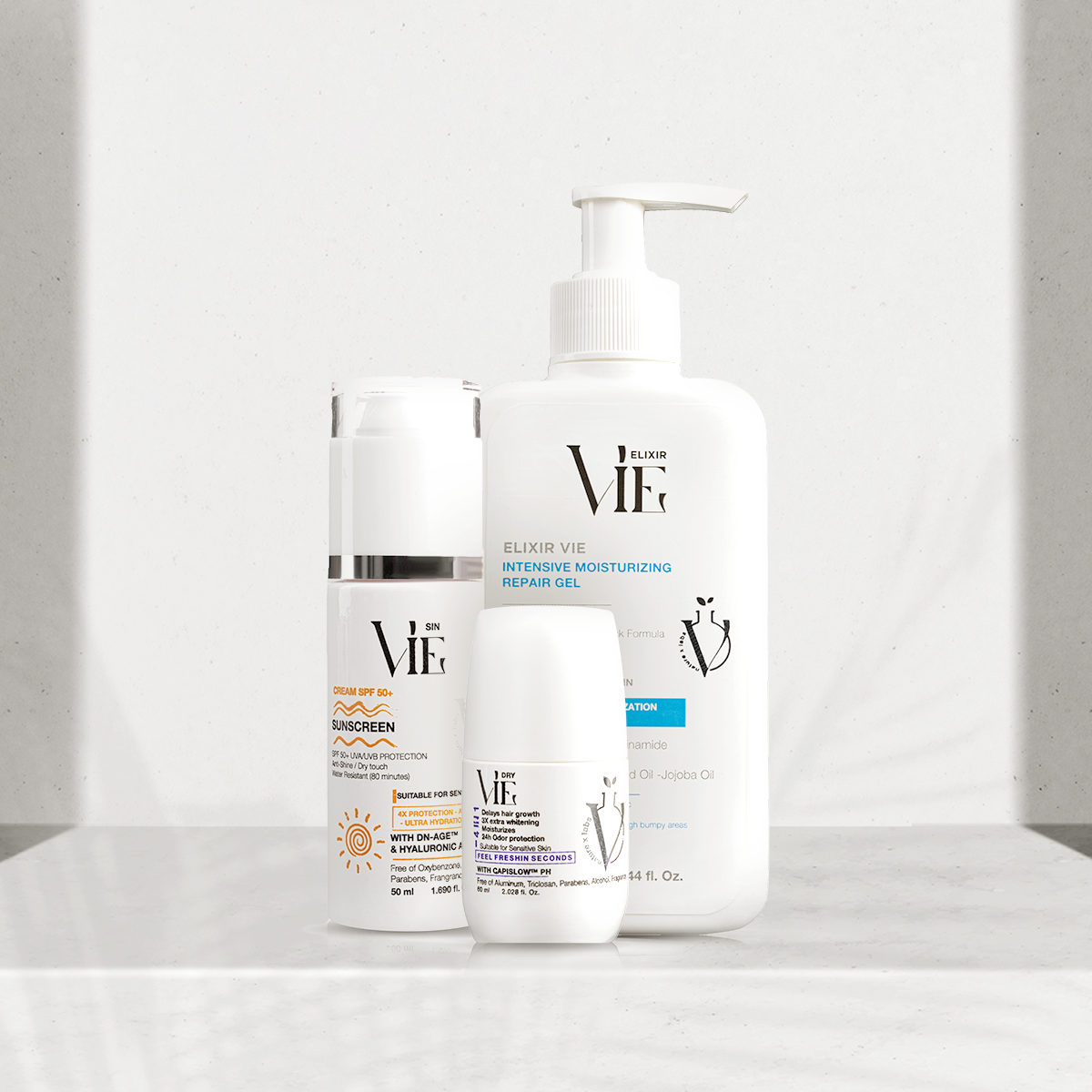 VIE™ Daily Glow Trio – Moisturize, Protect & Refresh Essentials Set